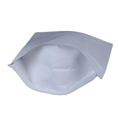 China Recycled Materials Free Shipping Food Grade Bag Blank Natural Resealable Holder Up White PVC Groove Pouch With Zip Lock for sale