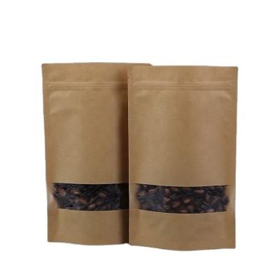 China Recycled Materials Free Shipping Rack Up Paper Brown Kraft Paper Bag Custom Pouch Sugar Packaging Bag for sale