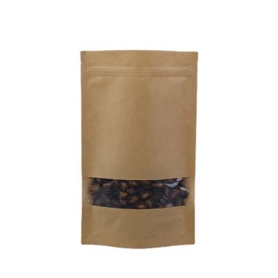 China Recycled Materials Printed Food Packaging Stand Up Pouch Ready To Go Natural Resealable Kraft Paper Pouch With Zip Lock for sale