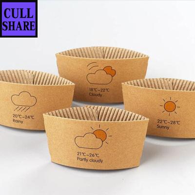 China Disposable Printed Custom Coffee Cup Used Disposable Hot Drinking Paper Bubble Tea Sleeves With Logo for sale