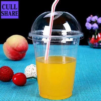 China Single Wall Customize Clear Disposable PET Plastic Cups With Lid for sale