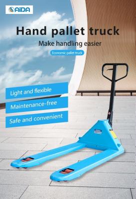 중국 1150 x 180 mm Manual Hand Pallet Truck with Mechanical Steering 판매용