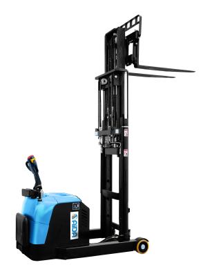 China Stand On Electric Reach Trucks 1500kg Hydraulic Battery Operated for sale