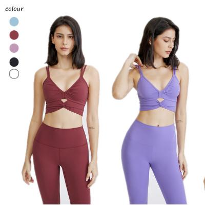 China Breathable Full Coverage Fitness Training Sports Bra For Women Running Vest Workout Breathable Crop Tops Yoga Bra for sale