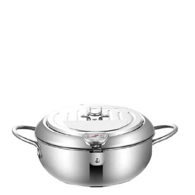 China Newest modern original factory Japanese style stainless steel cookware pan double bottom deep fryer for sale