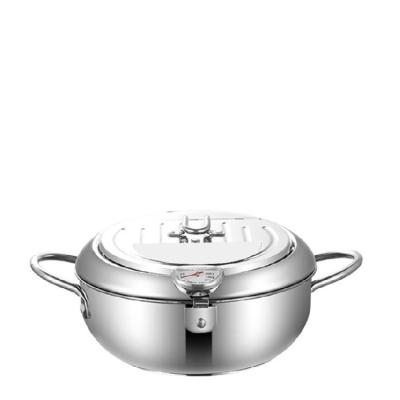 China Factory direct sale modern Japanese style stainless steel cookware pan double bottom deep fryer for sale