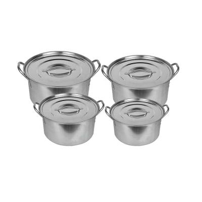 China Stainless Steel Viable Wholesale Kitchenware Nested Sauce Pot Cooking Pot Set Soup and Stock Pots Cookware Sets for sale