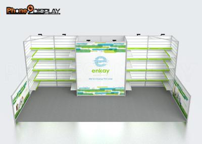 China 340G Tension Fabric Trade Show Booth Custom Design With Plastic Slatwall Panels for sale