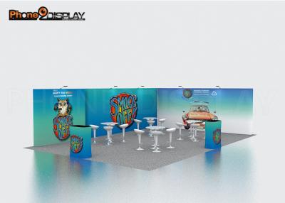 China Lightweight Pop Up Exhibit Booth Display Backdrop Wall With Aluminum Alloy Frame for sale