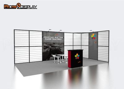 China Portable Slatwall Trade Show Booths 10x20 , Aluminum Extrusion Modular Exhibition Booth for sale