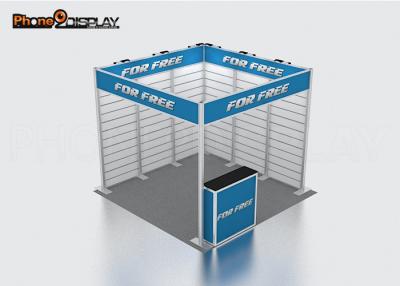 China Tension Fabric Trade Show Booth Equipment Slatwall Display Easy Set Up for sale