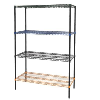 China Corrosion Protection Heavy Duty 4 Tier Kitchen Storage Wire Epoxy Coated Commercial Resturant Shelving for sale