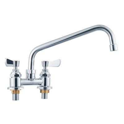 China Thermostatic Faucets High Quality Double Handles Stainless Steel Deck Mounted Commercial Kitchen Water Faucet for sale