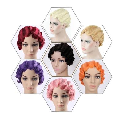 China beesoul silky straight wave cheap cosplay synthetic short african wig 6 inch suitable for women color fiber hair heat resistant wigs for sale