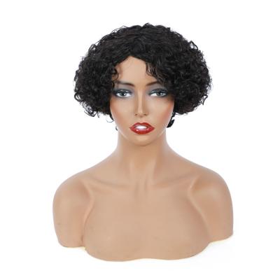 China Jerry Curl Beesoul Cheap 8 Inches Short Curly Pixie Cut Curly Wigs Pre Plucked Hair For Black Women for sale