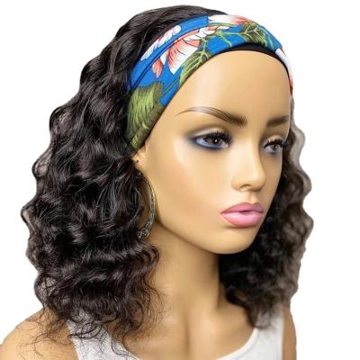 China Beesoul Water Wave Water Wave Headband Wigs Short Bob Human Hair Wigs For Women Color Brazilian Hair Hairpiece for sale