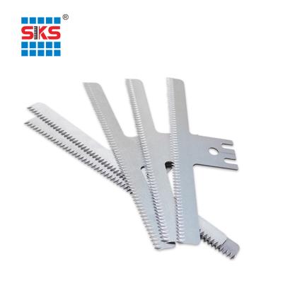 China Serrated knife for food packaging packaging machine serrated t shape knife serrated blade bags cut knife machinery parts for sale