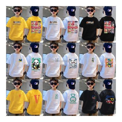 China High Quality Knitted Cotton Round Neck Anti-pilling Printed T-shirt For Boys Summer T-shirt Cotton Kids Oversized T-shirt for sale