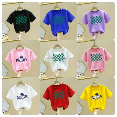 China Factory girls' shirts of summer boys' T-shirt children's clothing cotton anti-pilling summer boys' T-shirt high quality for sale