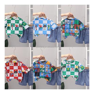 China Casual Kids Set Boys Casual T-shirt Shorts Boys Infant 2-Piece Clothing Set Factory Wholesale Cheap Girls' Set for sale