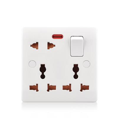 China Wholesale Multi Electric Universal Wall Outlet Power Socket Outlet Bakelite Material Switched Power Outlet 13A 220 Gang 250V 8 Single Pin for sale