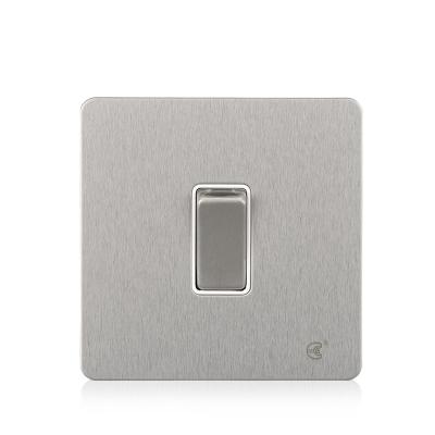 China Stainless Steel/PC/Copper Stainless Steel Brushed Chrome Intermediate Wall Light Switch for sale