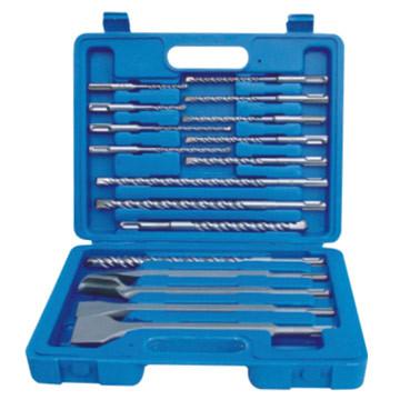 China 17-piece SDS-plus hammer drill set in Plastic box, single or cross tip for sale