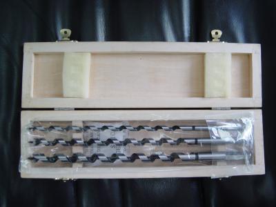 China 3-pieces Wood Auger Drill Bits in wooden box for sale