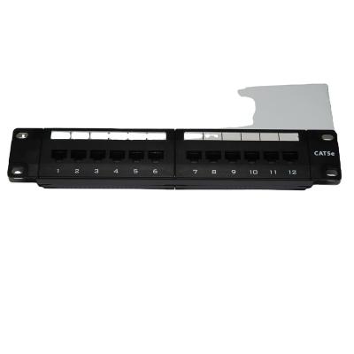 China Cat5e Cat6 1U 12 Port Patch Panel SMT-2032D12C5E Network Copper Patch Panel for sale