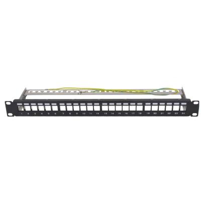 China Telecom communication protected ftp cat6a patch panel loaded with keystone jack for sale