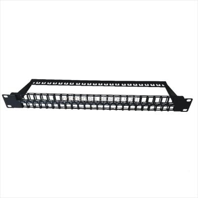 China Telecom white cat6a patch panel UTP 48 port with keystone cat6a jack for sale