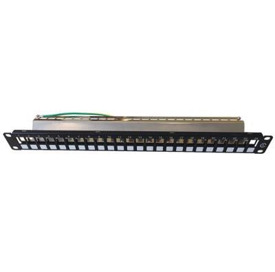 China New cold rolled steel factory OEM patch panel 24 port cat6 SFTP empty STP ftp for sale