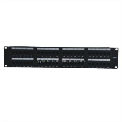 China CAT.6 Port 48 UTP Dual IDC Patch Panel With Cable Management SMT-2032D48C6 for sale