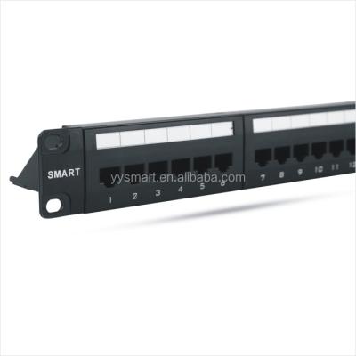 China Factory OEM rj45 amp 24 inch patch panel cat6a port patch panel 19 SMT-2032D24C6A for sale