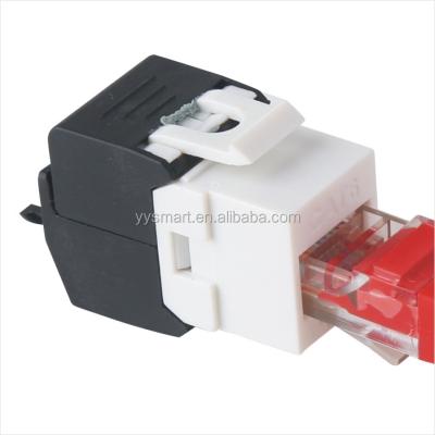 China Tooless Cat6a RJ45 CAT6A 8p8c UTP Patch Panel Unshielded 180 Degree Keystone Jack PCB for sale