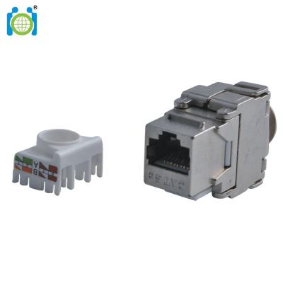 China Network Cabling System FTP STP Toolless Cat6 180 Degree Keystone Jack For RJ45 for sale