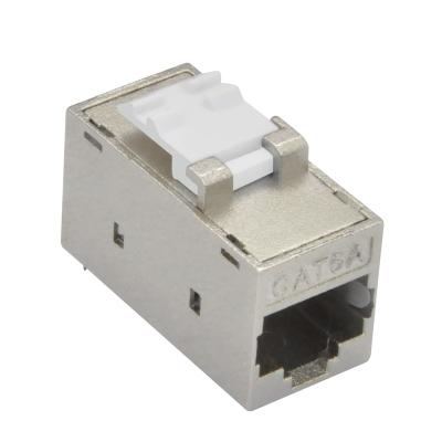 China Zinc Alloy Network Communication Cat6A STP FTP RJ45 Shielded Keystone Adapter Integrated Coupler for sale