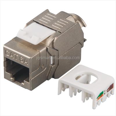 China PCB FTP Cat6a RJ45 Jack Keystone Coupler 8P8C Shielded Network Ethernet for sale