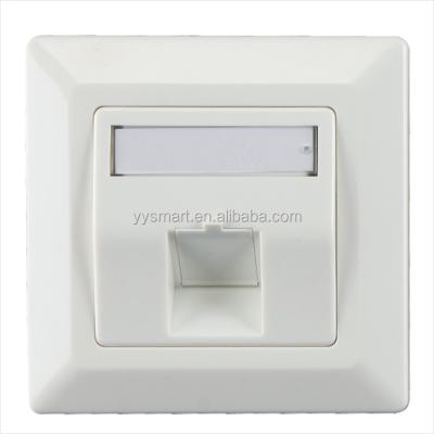 China Keystone jack 1 port 80*80mm cat.6 Germany trimmed faceplate wall socket for sale