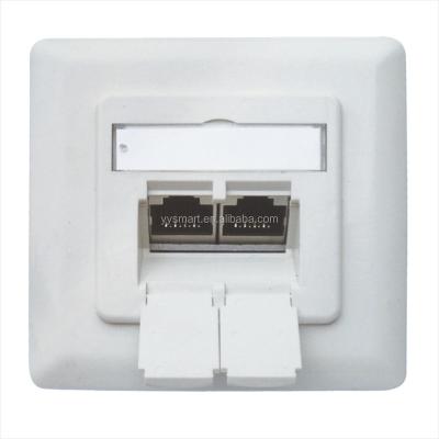 China 80*80mm Type Network Faceplate , Cat6 FTP RJ45 Germany Wall Socket SMT-4309-80F-HC6 for sale