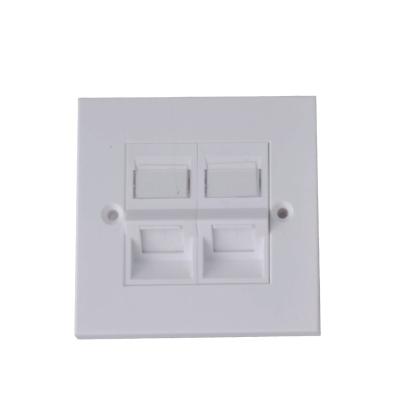 China Dual Port Typeface RJ45 UK Network Cable Wall Plate In Flame Retardant ABS For Network for sale