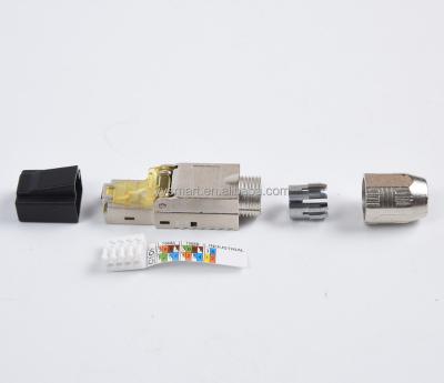 China Telecommunication Cat6a CAT7 CAT8 Male Connector Toolless Modular Plug 8P8C 50U for sale