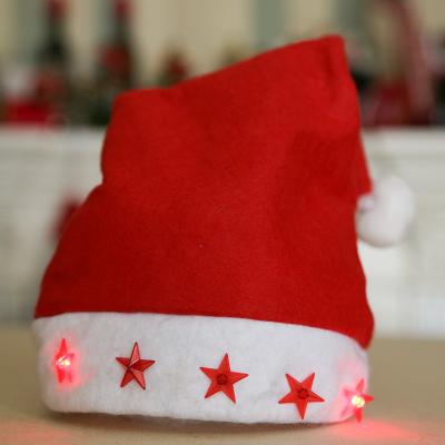 China High Quality Cheap Christmas Mini Christmas Party Hats LED Kids Santa Hat LED Xmas Festival Decoration Factory Christmas Hat With Light for sale