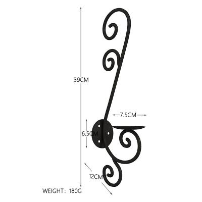 China Wall Mounted Pillar Candlestick Home Metal Candle Holder Wall Decor Metal Candle Holder for sale