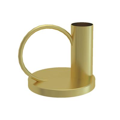 China 2021 modern home decoration candlestick holder home and wedding decorative pillar brass candle holder for sale