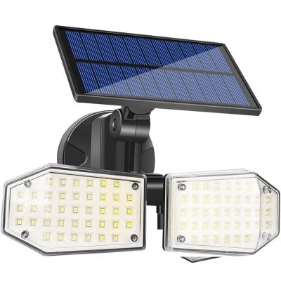 China Waterproof + PIR Motion Sensor Solar Light 78 Dual Head LED Solar Lights Outdoor, 600 Lumen IP65 Waterproof Solar Powered Wall Light for sale