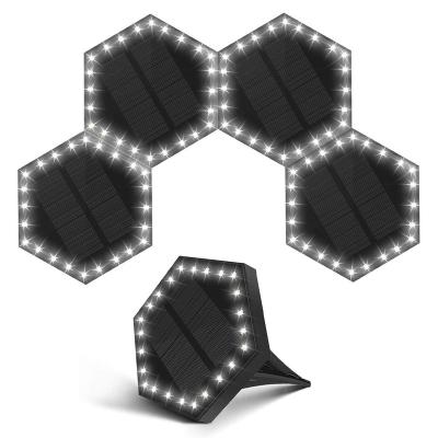 China 24 LED Waterproof Solar Hexagonal Ground Lights , Outdoor Waterproof Multiple Placement Solar In-ground Light for sale