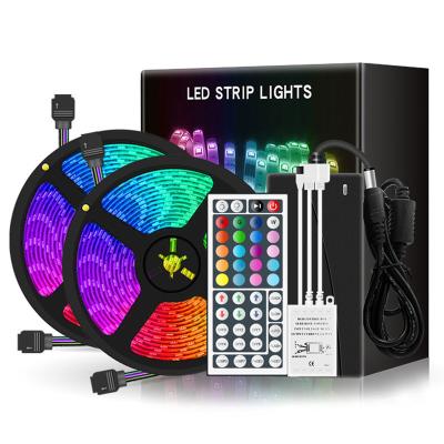 China Flexible Hotel Light Strip DIY RGB 5050 LED Waterproof LED Strip Lights with 44Key Remote Controller for sale