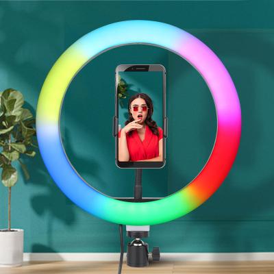 China Adjustable Tempurate Dimmable RGB LED Color Ring Light 10 Inch Photography Lighting for sale