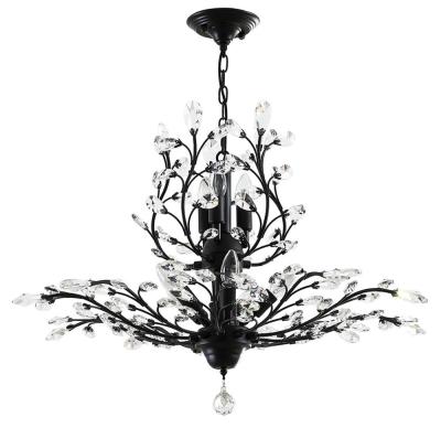 China For Decorative Hotel / Project / Vintage Crystal Branch Chandeliers Black Ceiling Room / Home / Bar Pendant Light for sale